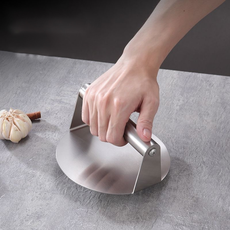 New Stainless Steel Round Pancake Press - Handheld Household Tool for ...