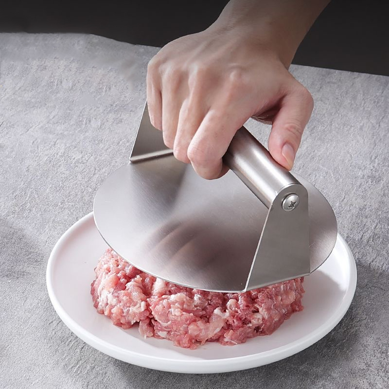 New Stainless Steel Round Pancake Press - Handheld Household Tool for ...