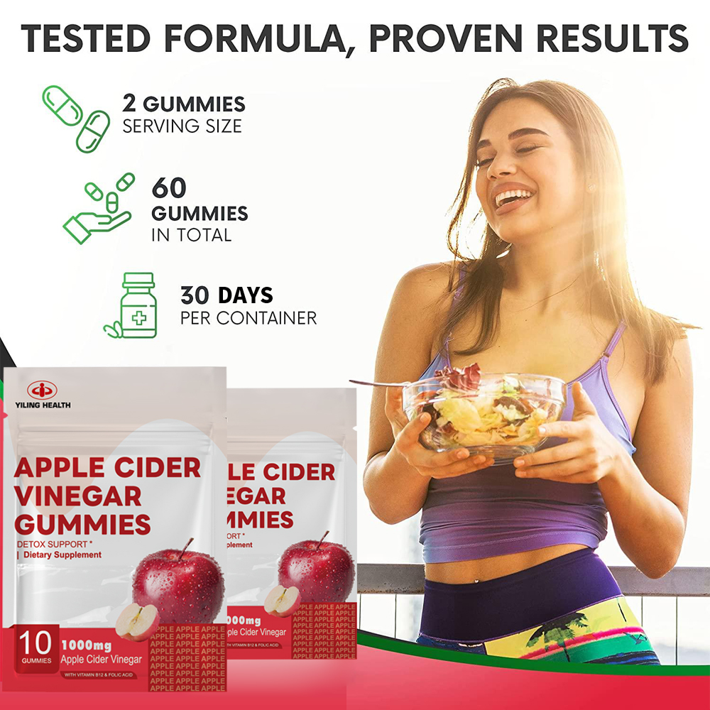 YILING HEALTH Gummies gummies apple cider vinegar biotin ashwagandha ...
