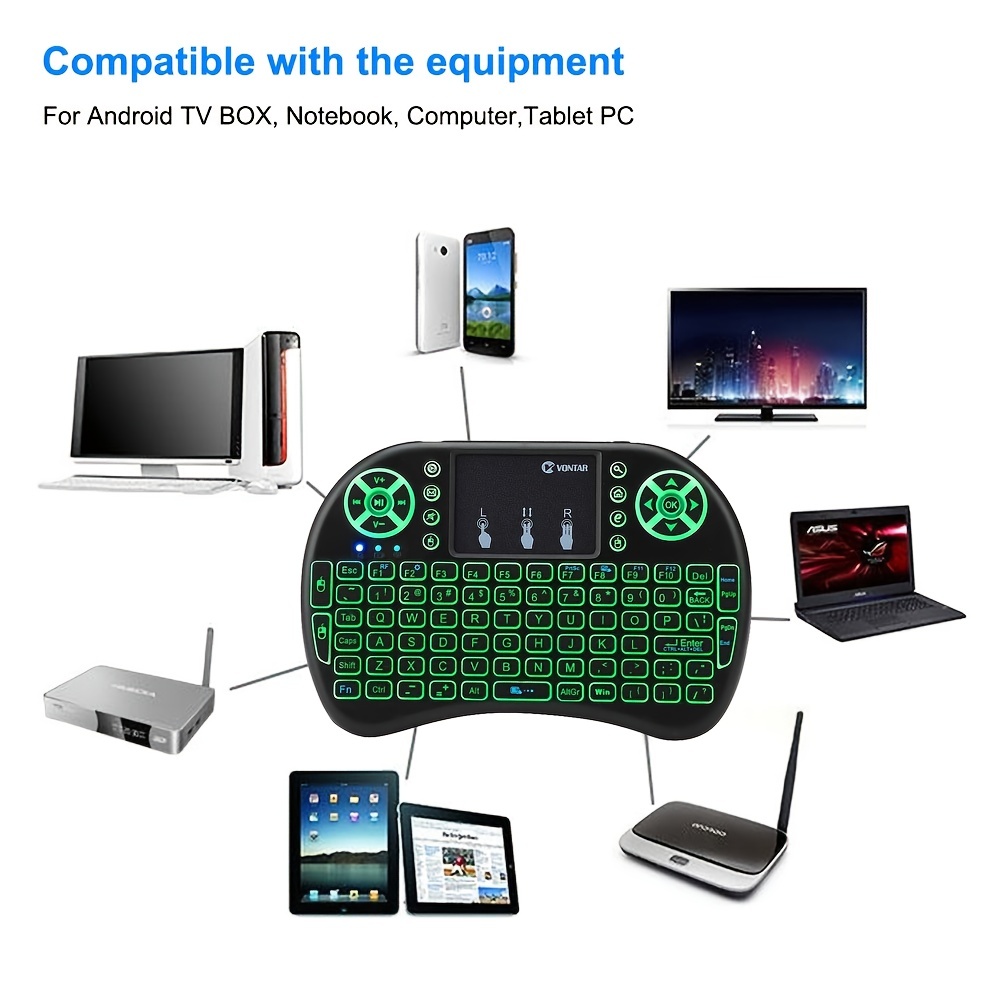 Wireless Keyboard i8 2.4G Mini Rechargeable English Touchpad Universal ...