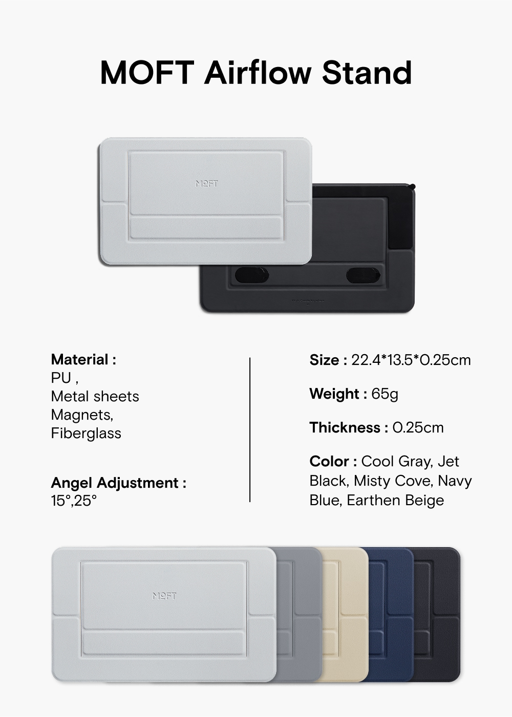 MOFT Invisible Airflow Laptopständer - Einstellbarer Ständer Für Laptops Bis 16 Zoll