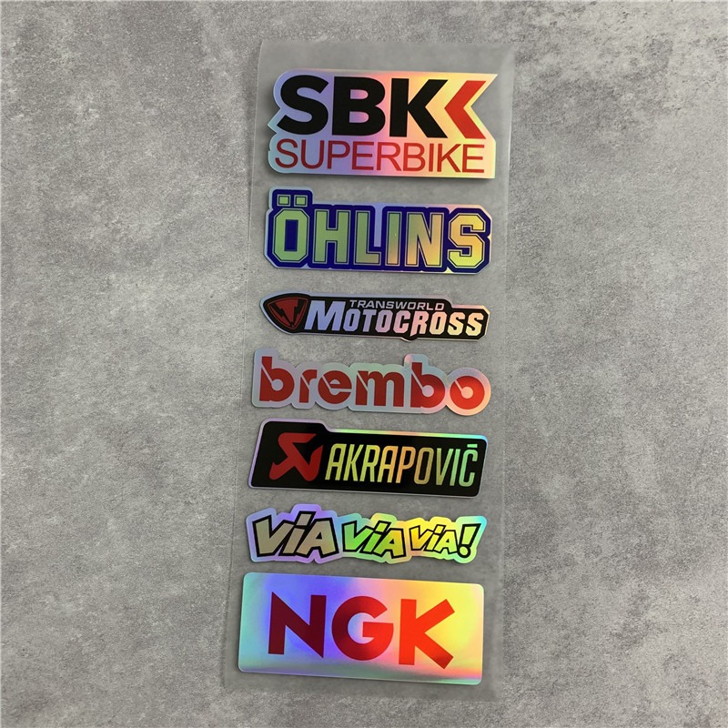 Multicolour Motorcycle Stickers GP Body Reflective Waterproof Sticker ...