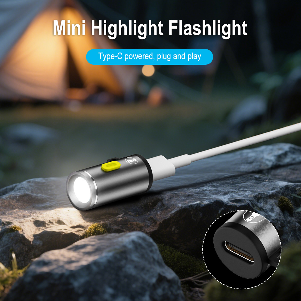 (only work when plugged in) Boruit Mini LED Plug in Flashlight Aluminum ...
