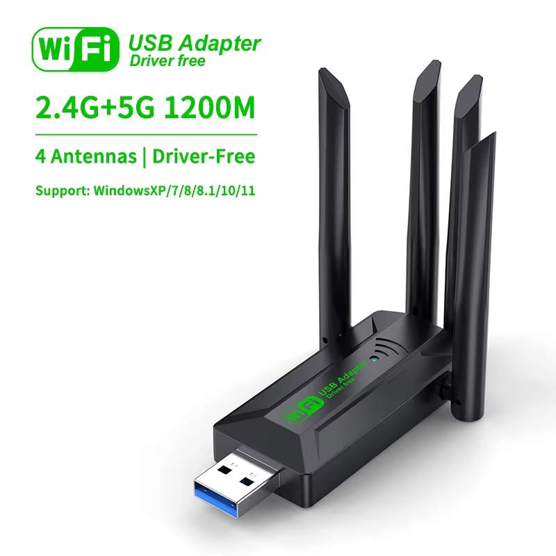 3000Mbps WiFi USB Adapter for PC Laptop 2.4G 5Ghz 802.11AC 4 Antennas ...