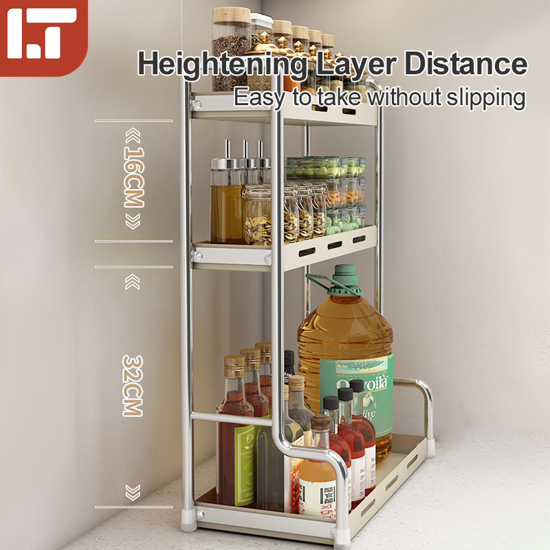 Spice Rack Rak Rempah Kitchen Organizer Storage Rack Steel Countertop ...