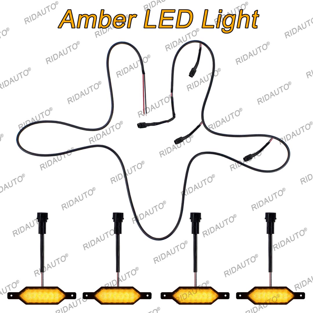 DIY Amber Yellow White LED Raptor Light Fit Aftermarket Raptor Grille ...
