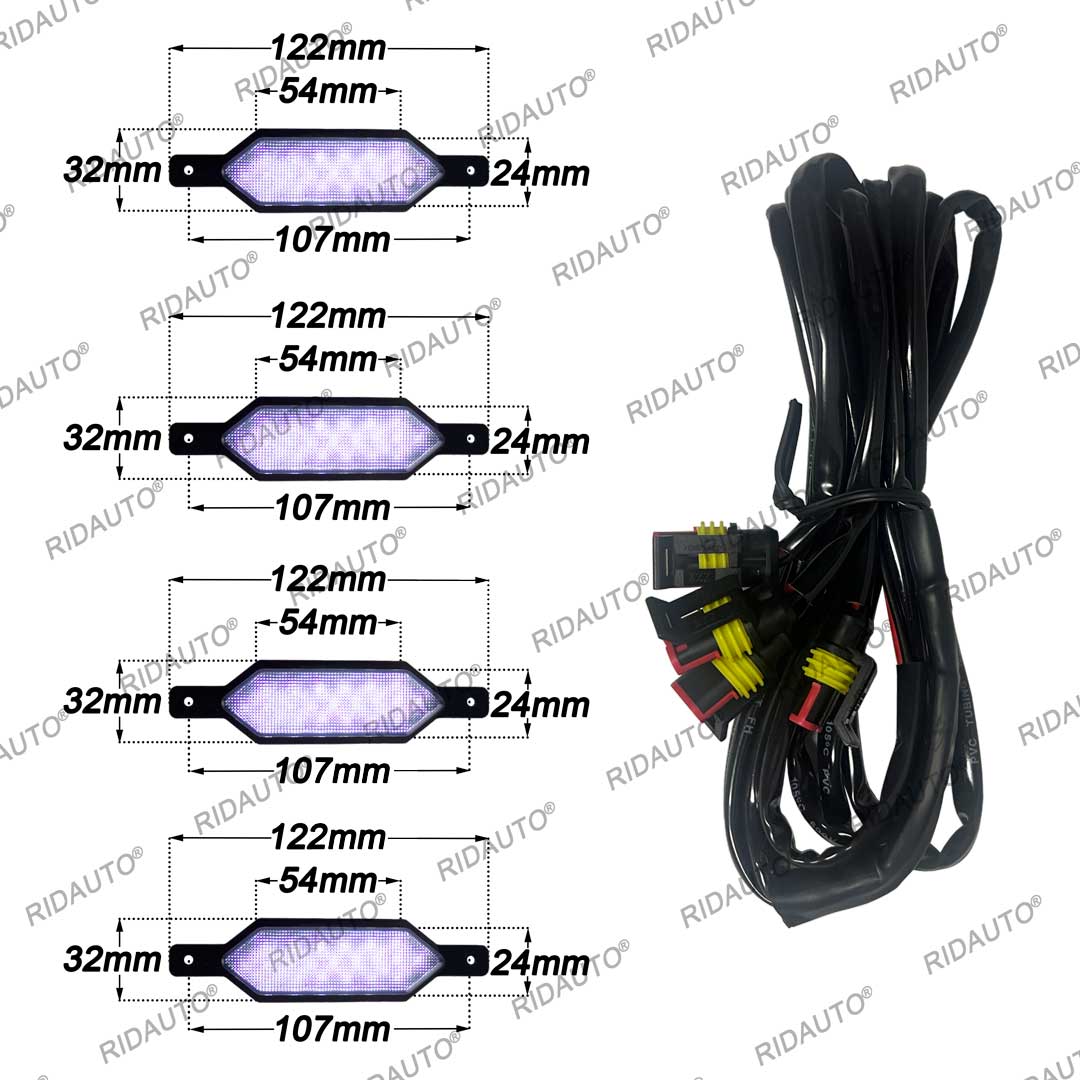 DIY Amber Yellow White LED Raptor Light Fit Aftermarket Raptor Grille ...