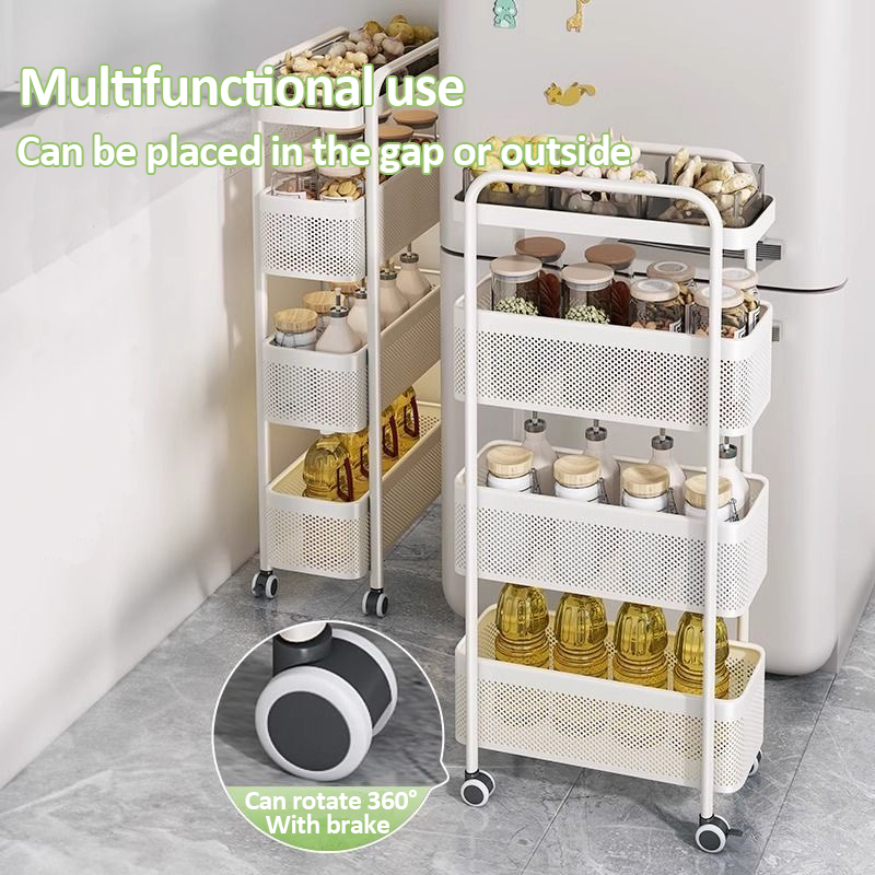 SimpleJoy Sliding Trolley Steel Pull Out Rack With Wheels Narrow Mobile ...