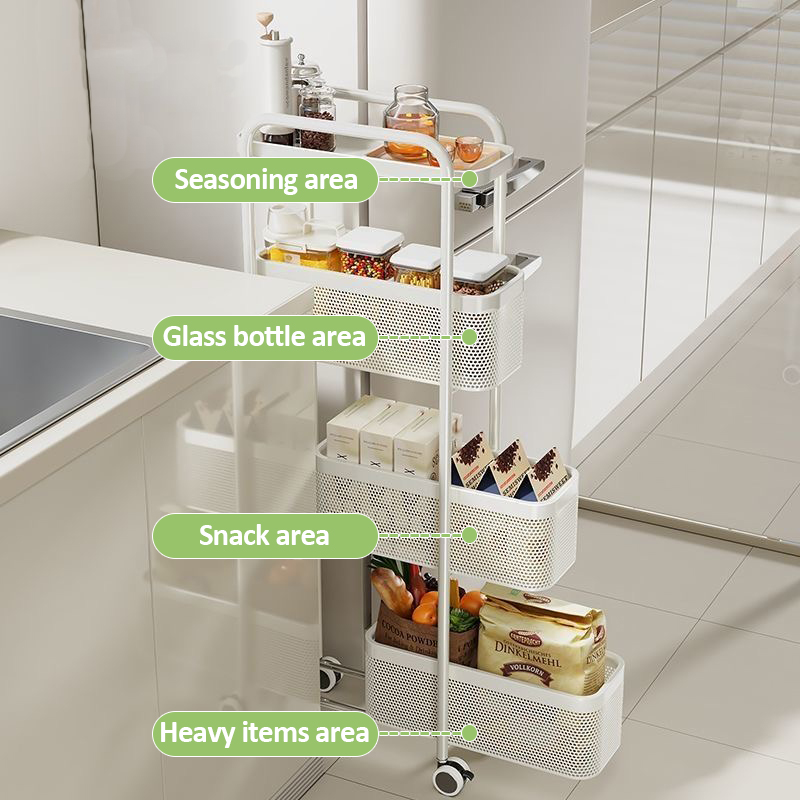 SimpleJoy Sliding Trolley Steel Pull Out Rack With Wheels Narrow Mobile ...