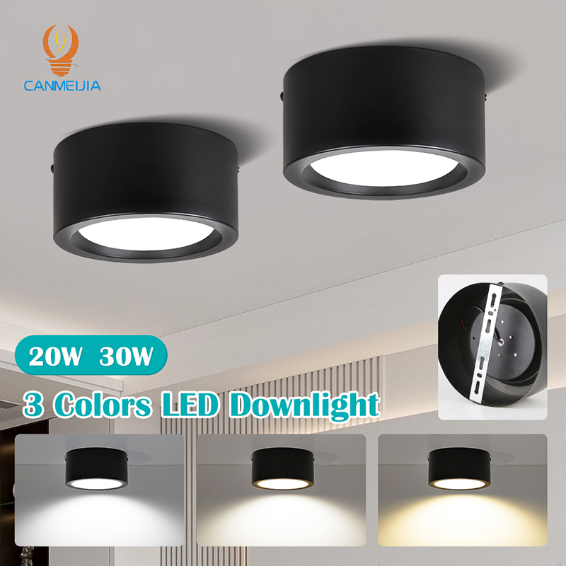 Tri-color Downlight Surface Led Ceiling Light 20W 30W Led Lampu Siling ...