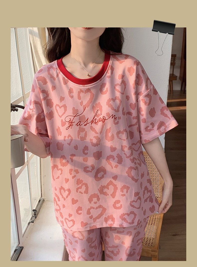 Ready Stock Women Pajamas Set Short Sleeve Pijamas Comfy Ladies O-Neck ...