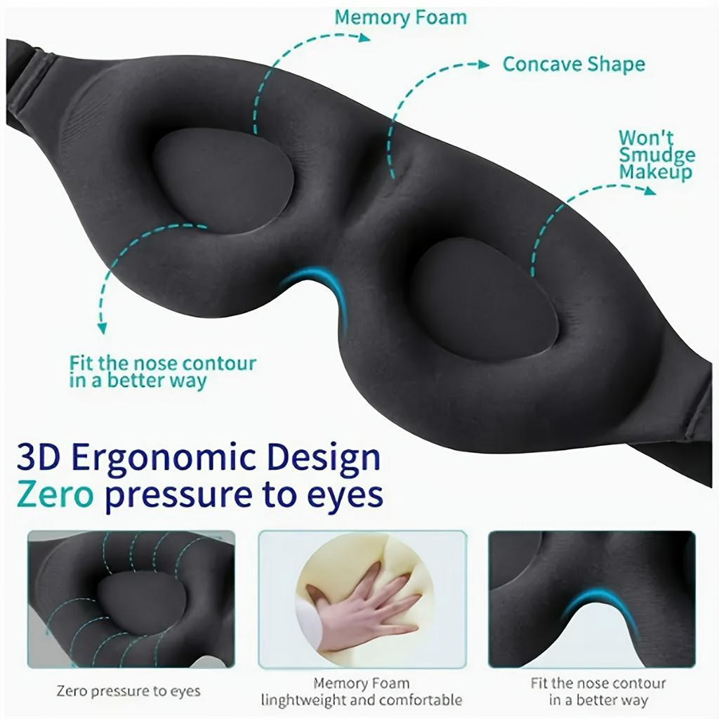 Sleep Eye 3D Mask - No Pressure Sleeping Shade With Soft Padded Design ...