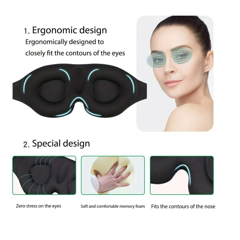 Sleep Eye 3D Mask - No Pressure Sleeping Shade With Soft Padded Design ...