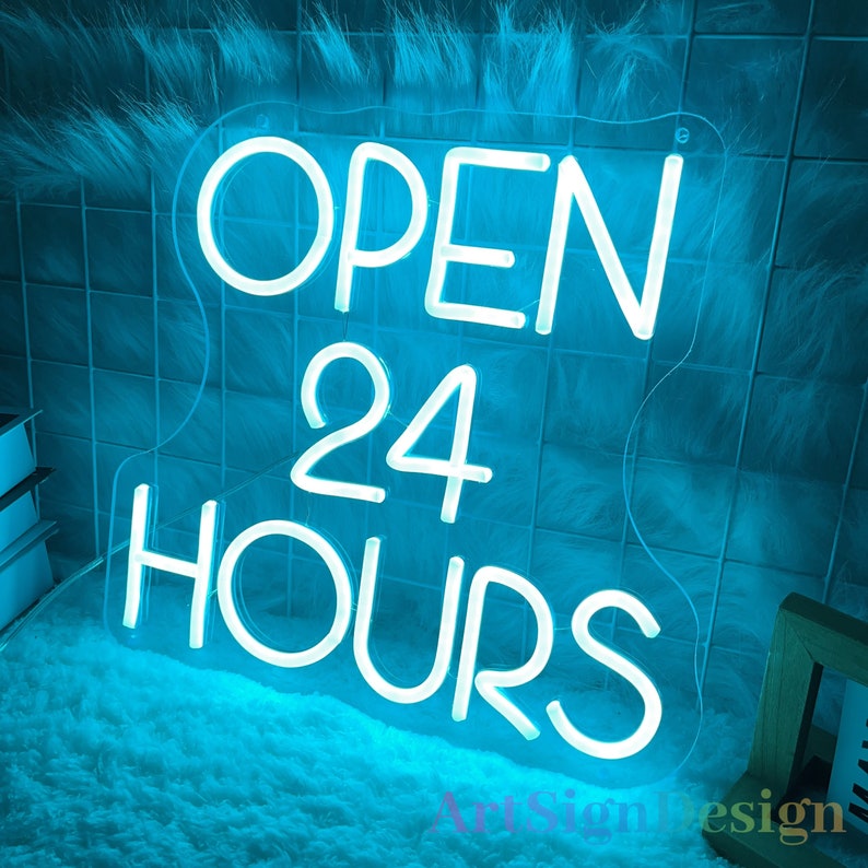 Open Neon Sign Open 24 Hours Neon Sign 24h Open Led Sign Welcome Sign ...