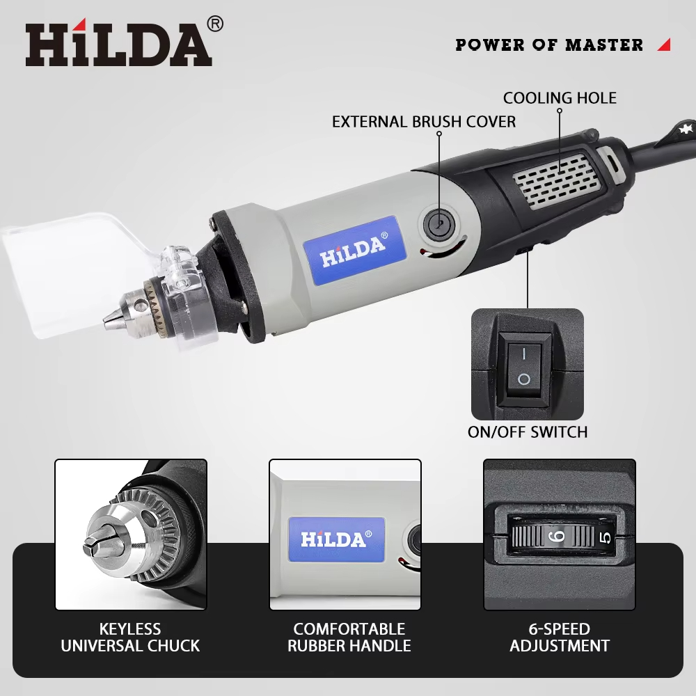 HILDA Electric Drill Rotary Tool Electric Tools Variable Speed 400W ...