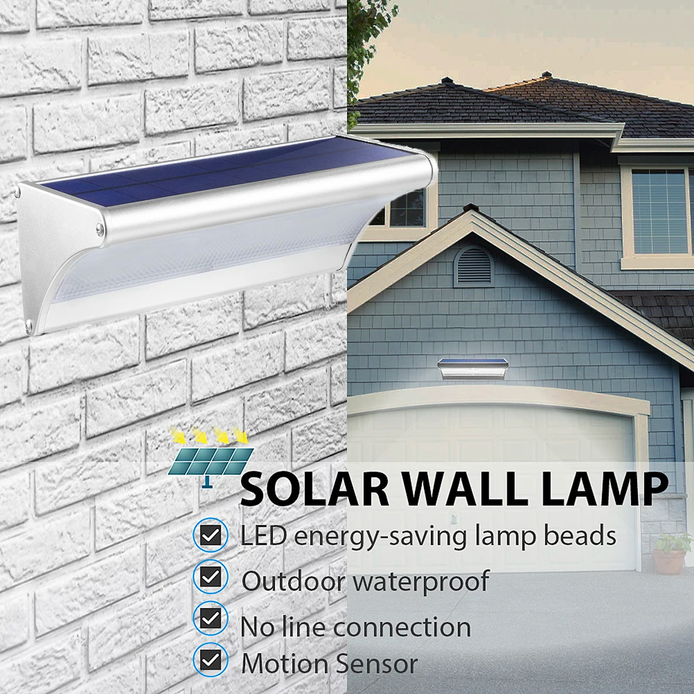 LED Solar Sensor Wall Lamp【Peakzone Lighting】Outdoor Waterproof Wall ...