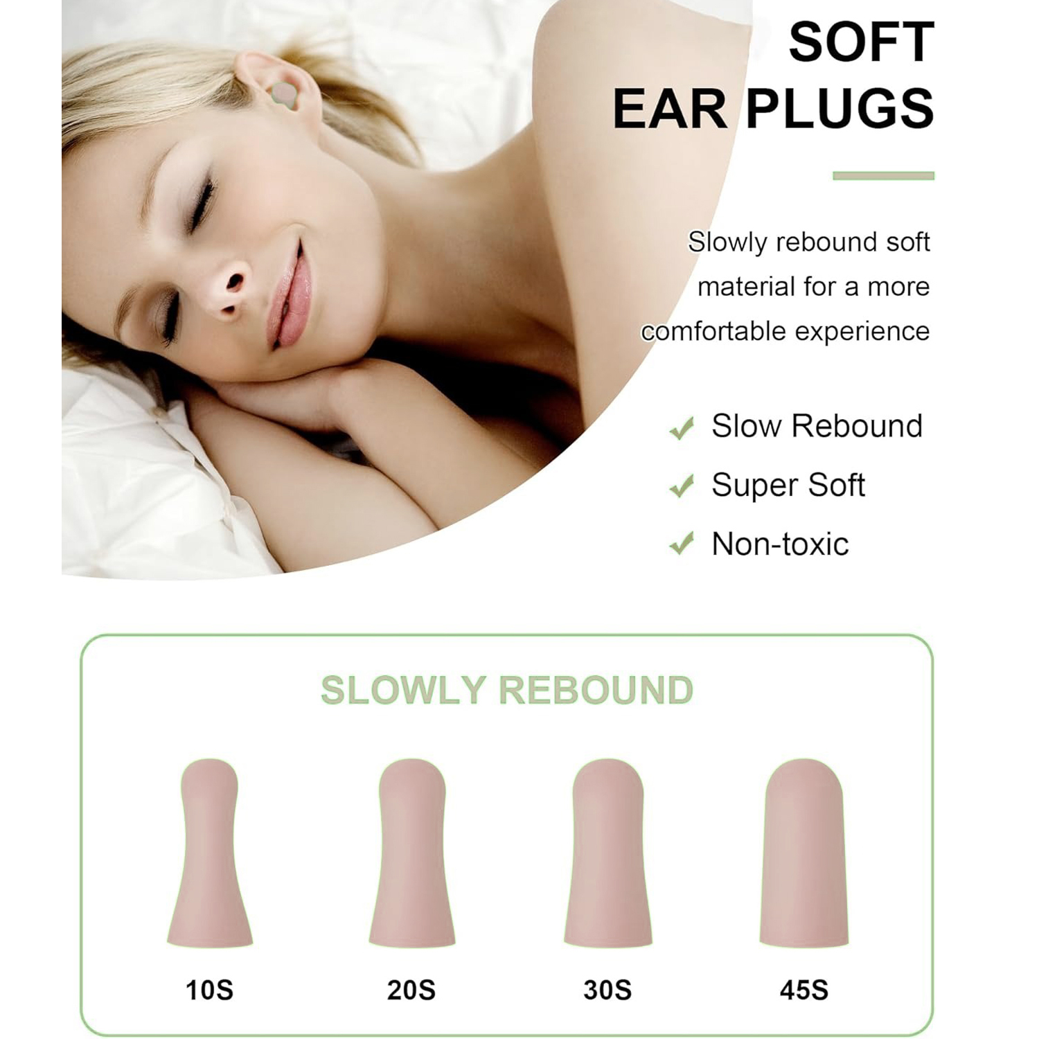 20/50 Pairs Soft Foam Earplugs Noise Reduction Ear Plugs for Sleeping ...