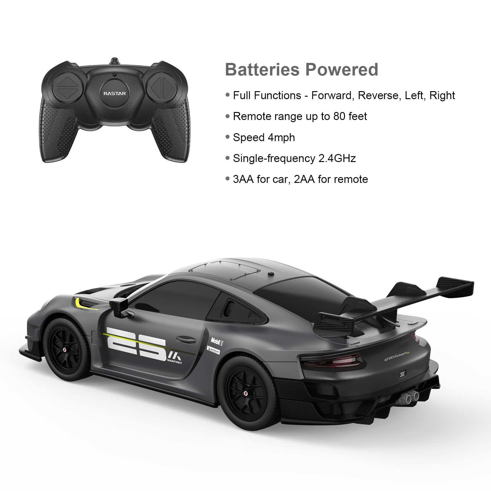 RASTAR Porsche 911 GT2 RS Model Car, 1:24 Scale RC Porsche 911 GT2 RS ...