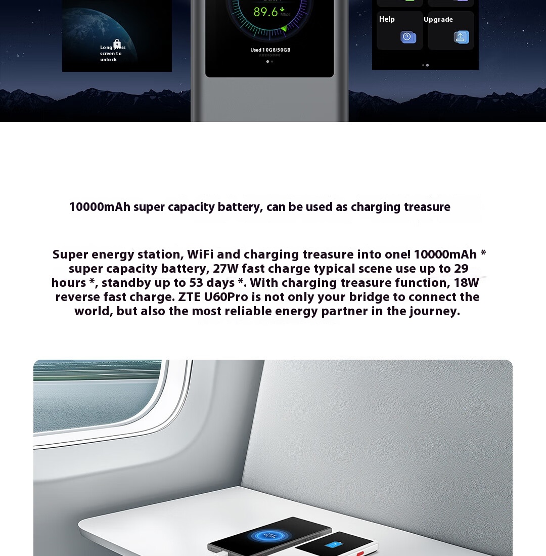 ZTE U60 Pro Global Edition 5G Pocket Wifi Openline Portable WiFi7 ...