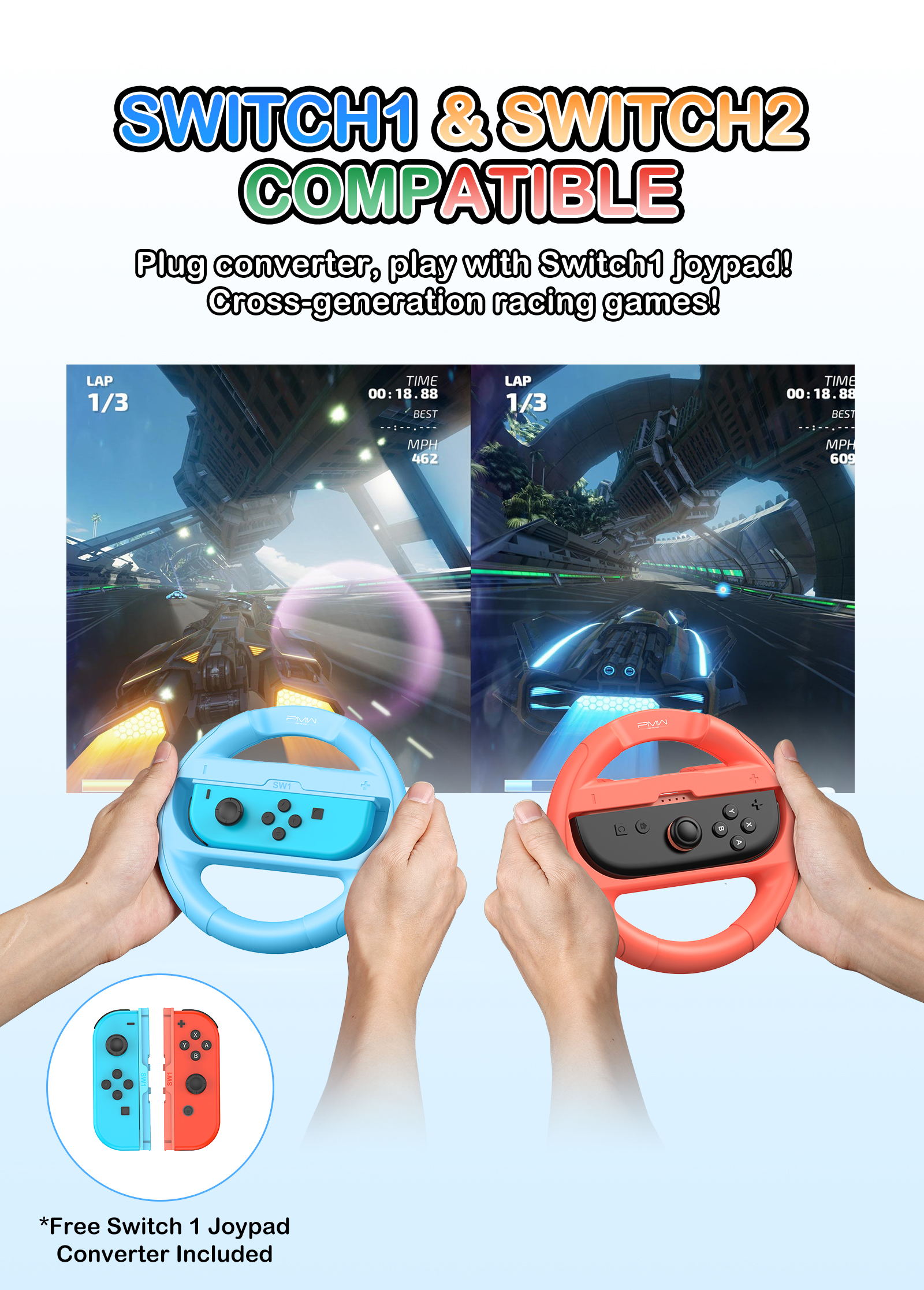 IINE Steering Wheel for Switch 1 & 2 / for Switch1 & Switch2 Immersive ...