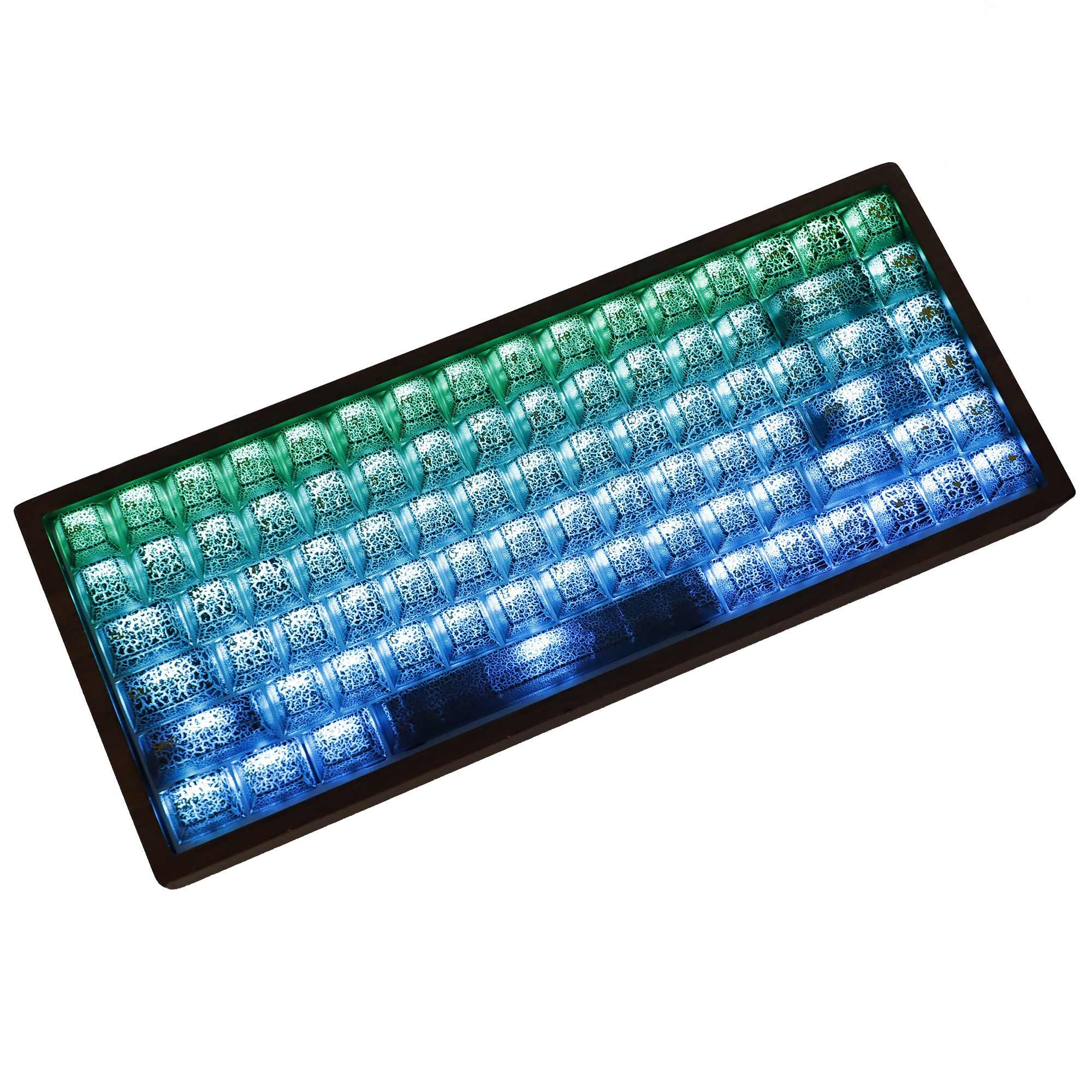 YMDK 108 Keys Black Crack Shine Through Custom Keycaps PC UV Printing ...