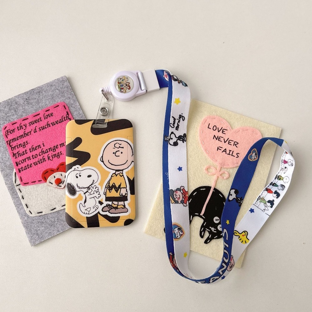 Ready Stock Snoopy Multifunctional Retractable Long Rope Card Holder ...