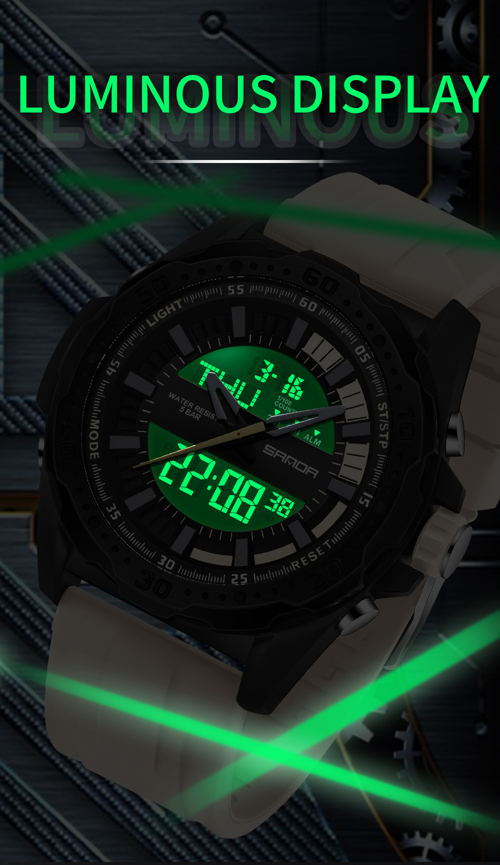 SANDA New 3373 Student Electronic Watch Timing Alarm Clock Sports ...