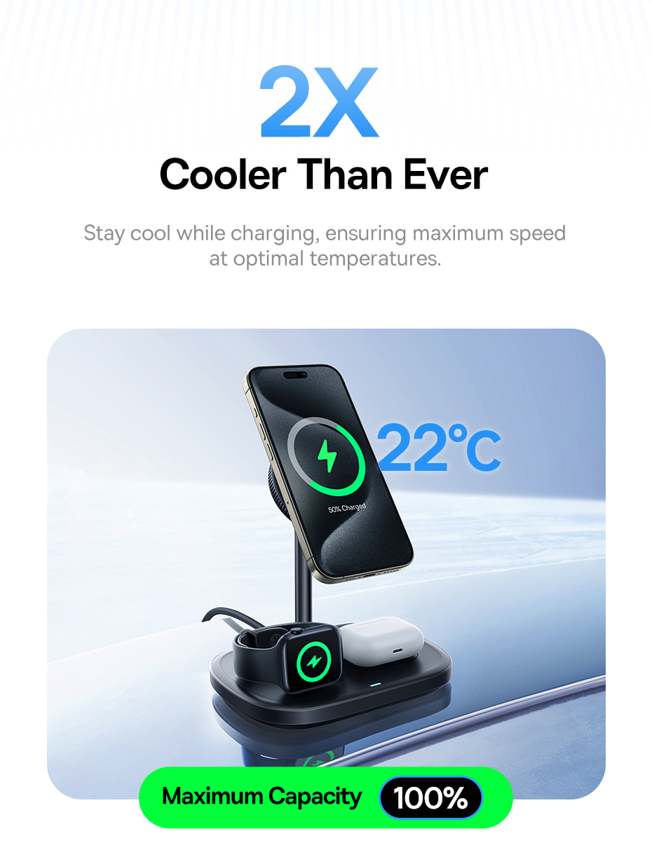 Baseus EnerFill FS41 3-in-1 Wireless Charging Stand with TEC Cooling ...