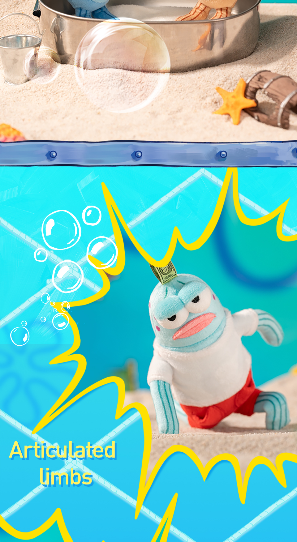 POP MART Bikini Bottom Buddies - Whimsical Plush Blind Box Action Toys ...