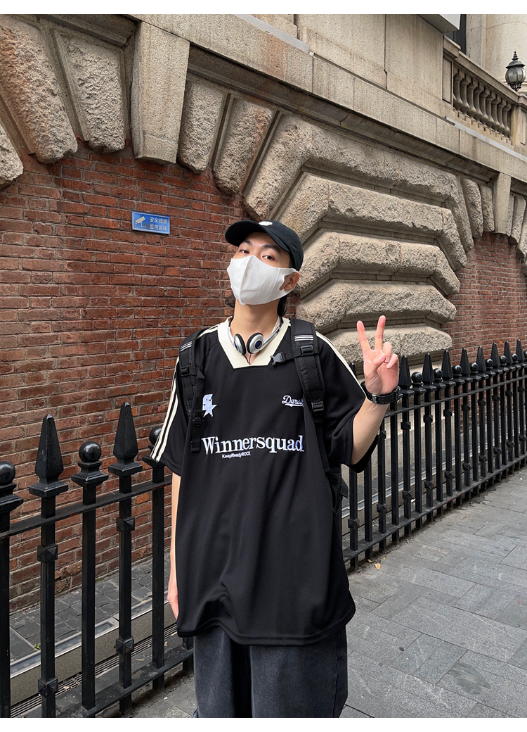 【READY STOCK】ProMan winnersquad t shirt Preppy Letter Pattern Contrast ...
