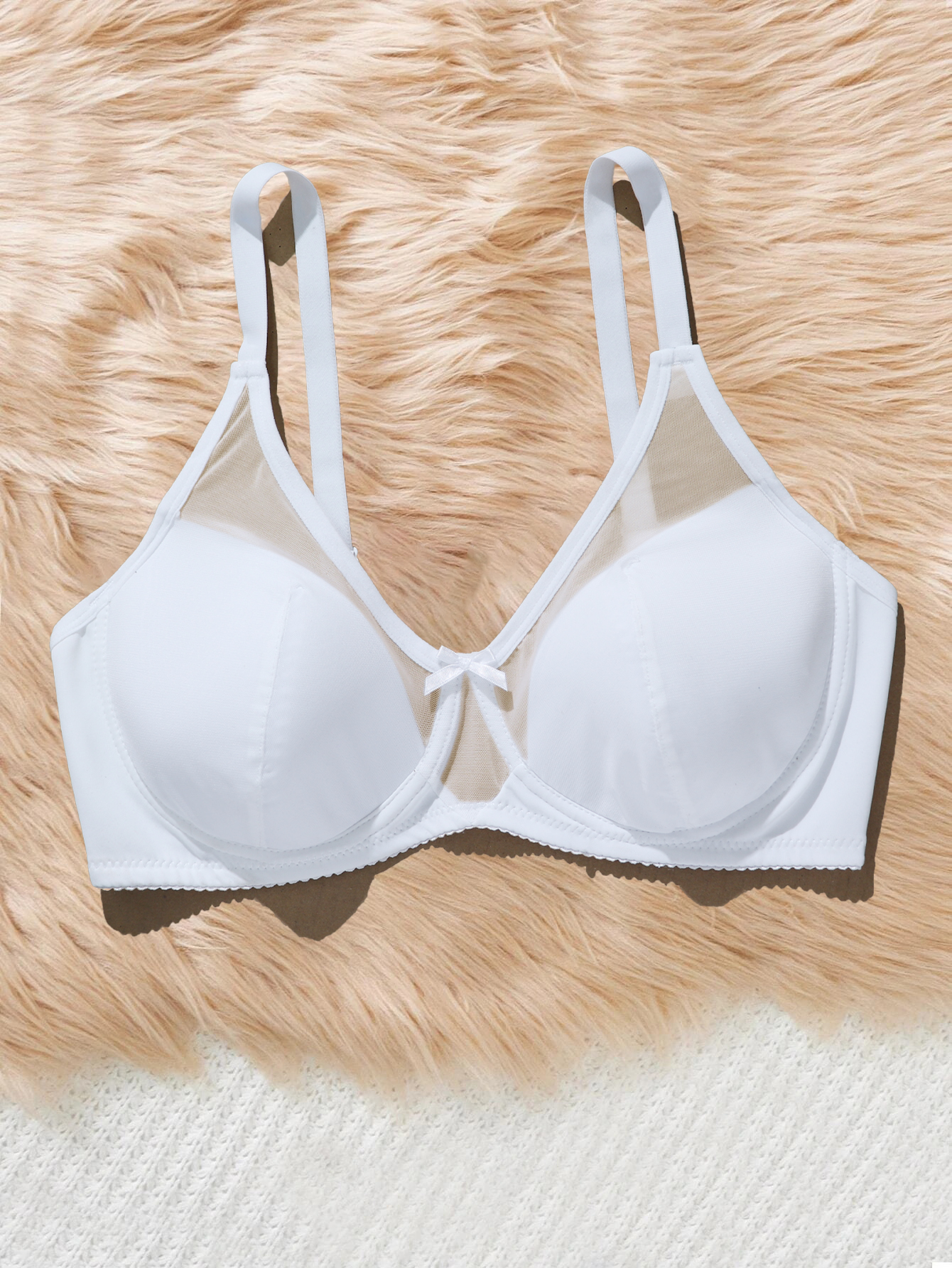 PARIFAIRY Woman Bra Plus Size Thin Bra with Wire Breathable Mesh ...