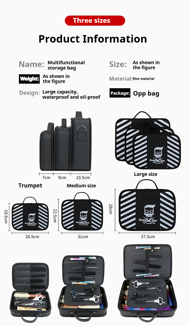 Salon Haridressing Bag Barber Haircut Scissor Bag Multi-Function ...