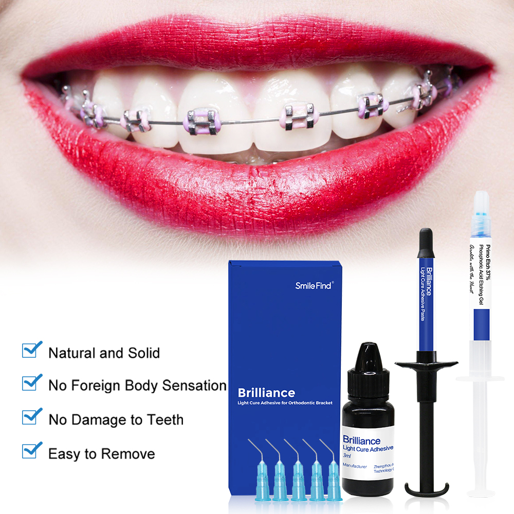 Dental Orthodontic Bonding System Kit - Metal Bracket Light Cure Adhesive Set VIP