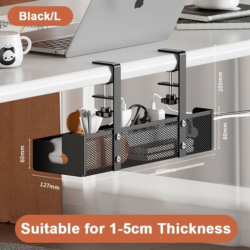 Extendable Under Desk Cable Management Tray Desk Bottom Socket Holder ...