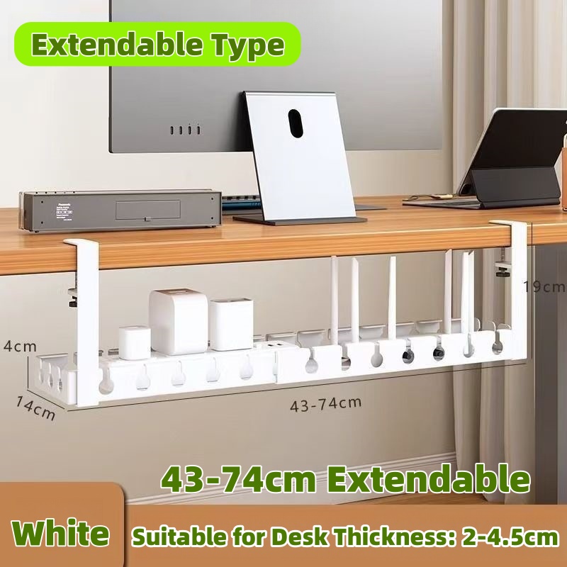 Extendable Under Desk Cable Management Tray Desk Bottom Socket Holder ...