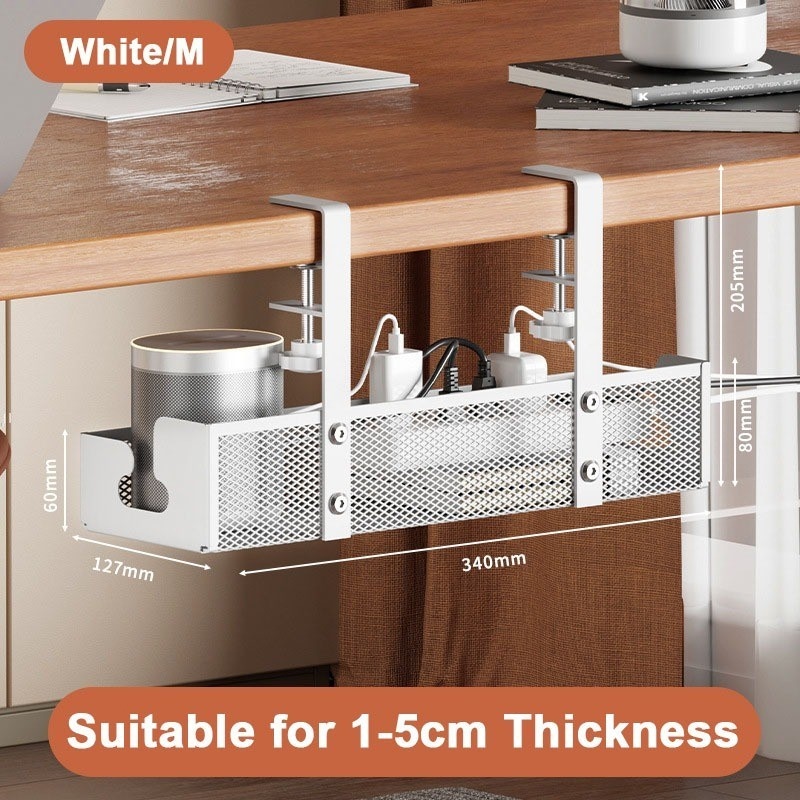Extendable Under Desk Cable Management Tray Desk Bottom Socket Holder ...