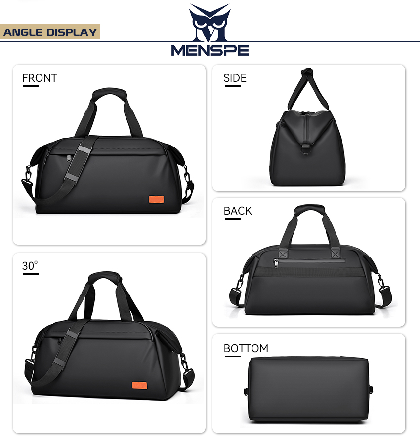 MENSPE Men's Fashion Outdoor Fitness Bag Handbag Unisex Sports Gym Dry ...