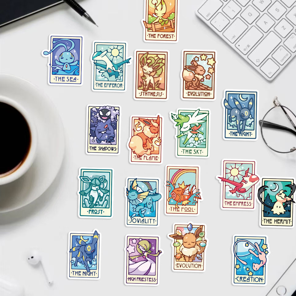 45pcs Pokemon Mini Card Stickers Pikachu Eevee DIY Luggage Phone ...