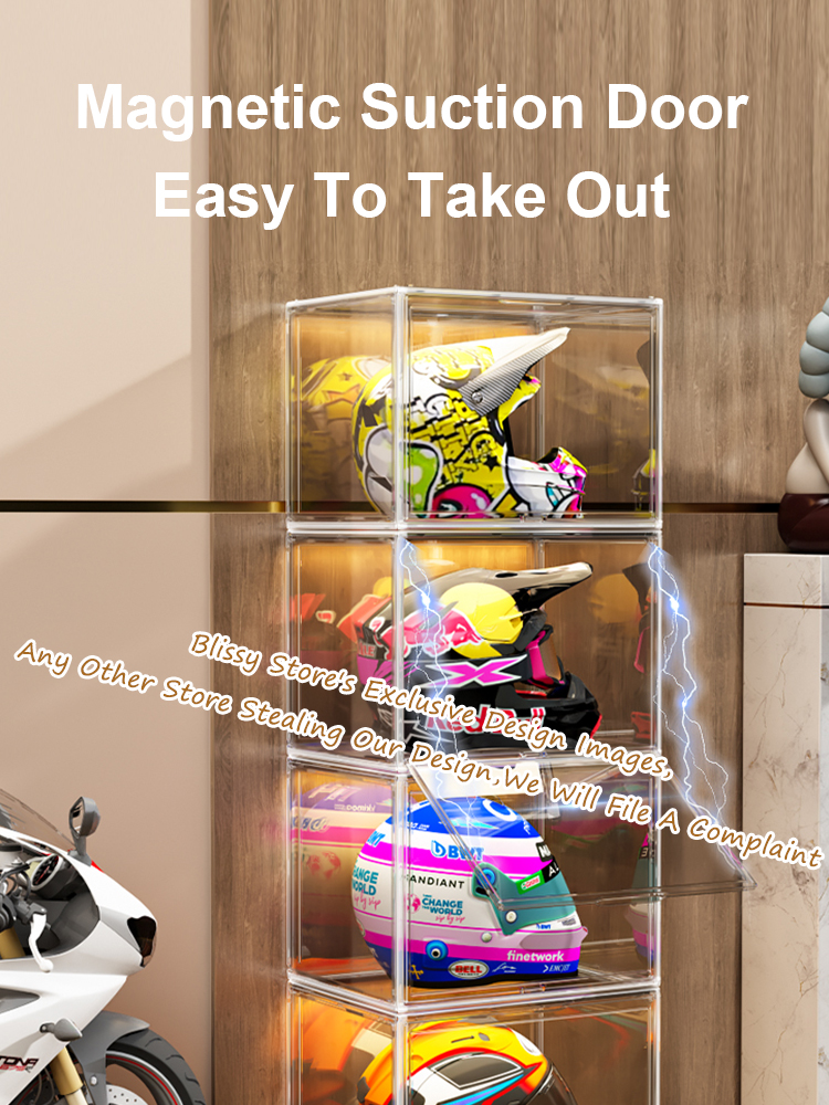 DUOZAN Transparent Helmet Storage Box Acrylic Display Box Cabinet ...