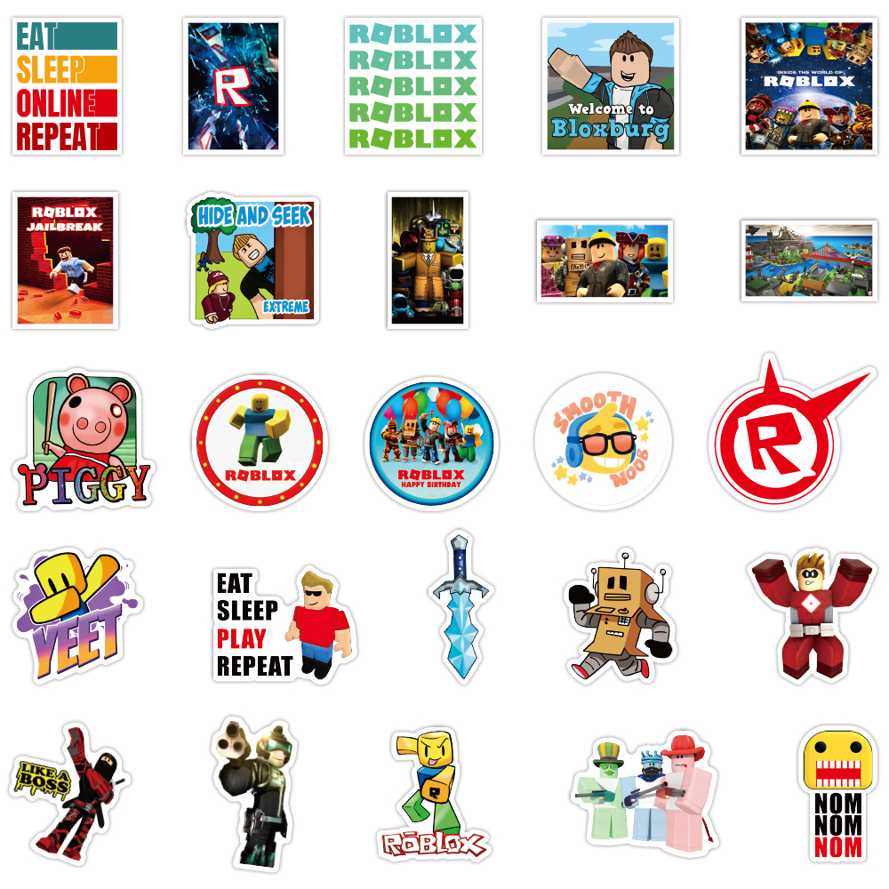 50pcs Game Roblox Waterproof Stickers DIY Water Cup Luggage Notebook ...