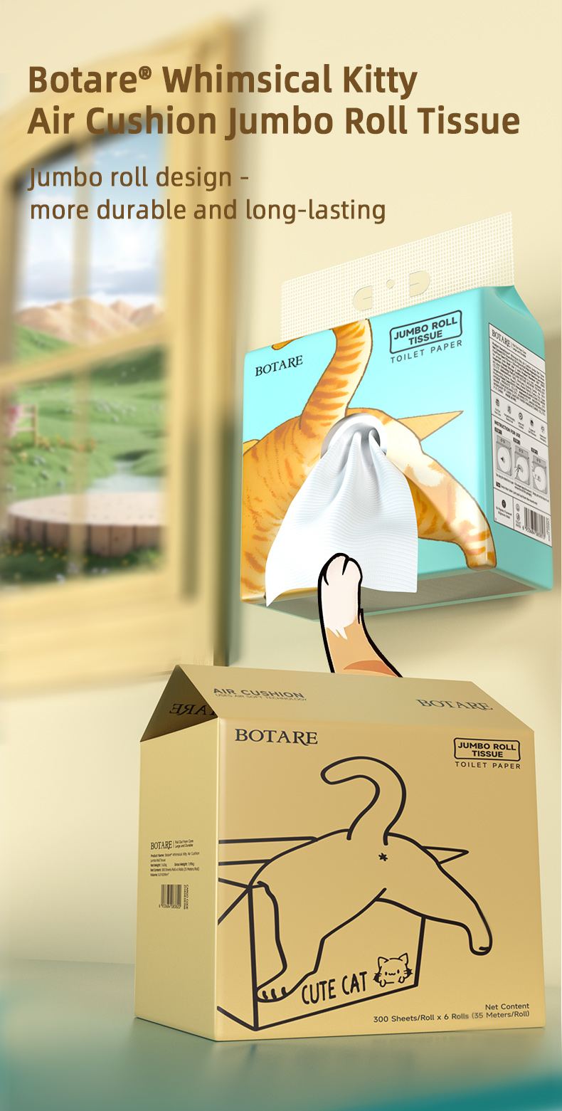 [6 Packs]Botare Hanging Jumbo Toilet Paper Roll - Center Pull Design ...