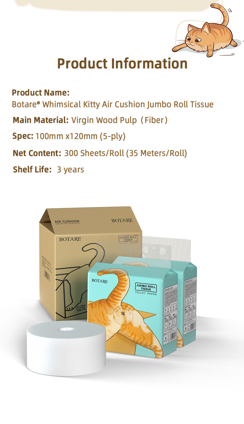 [6 Packs]Botare Hanging Jumbo Toilet Paper Roll - Center Pull Design ...