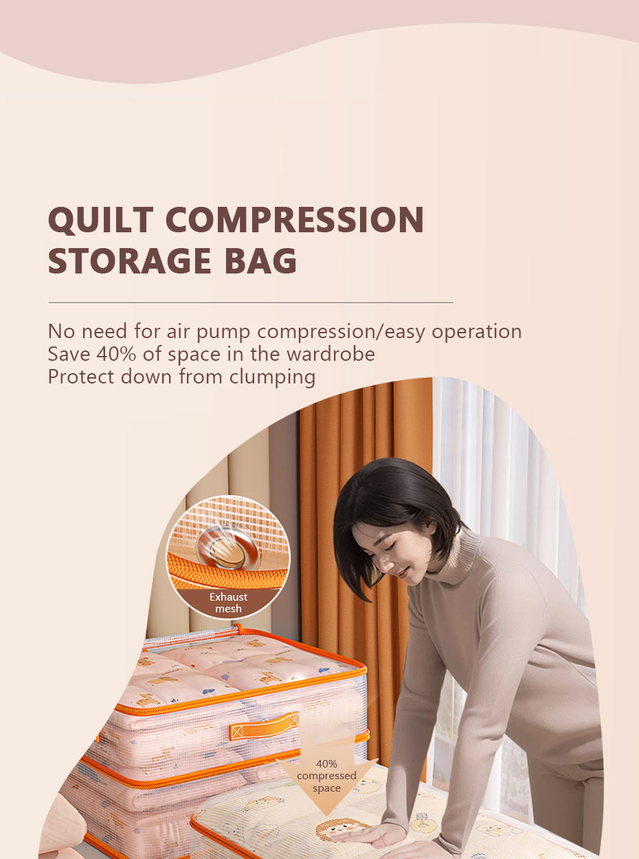 131L Compressible Storage Bag Waterproof Transparent Comforter Quilt ...
