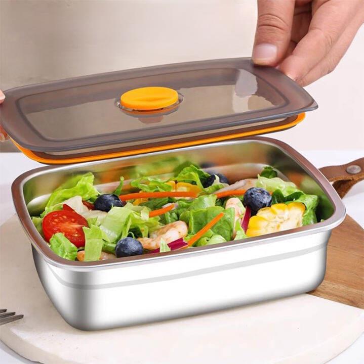 6PCS 304 Stainless Steel Food Container Box with Lid Food Storage ...