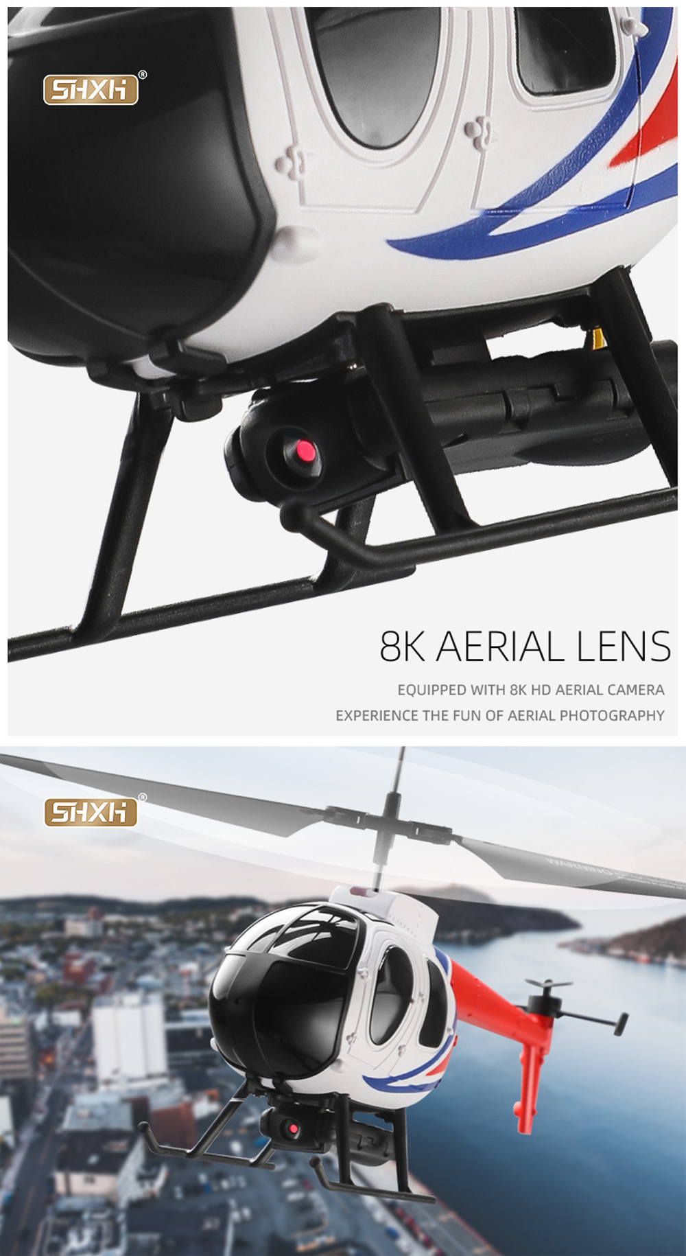 8K HD Camera RC Helicopter Plane Toy with Wifi FPV 6 Channel Remote ...
