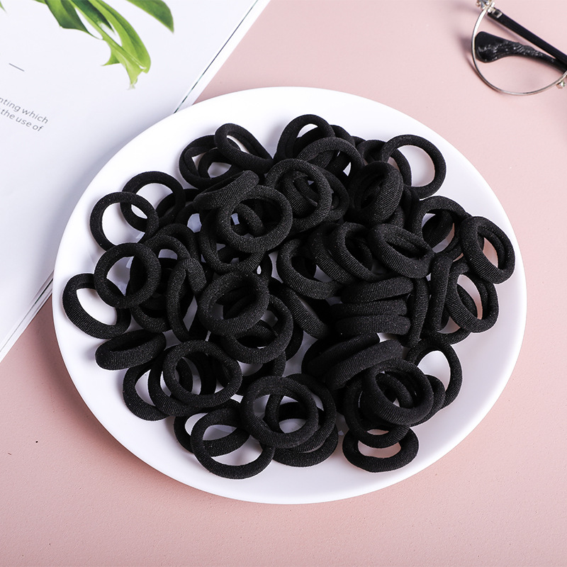 Bulk Pack of Black Ponytail Rubber Bands for Women and Students ...