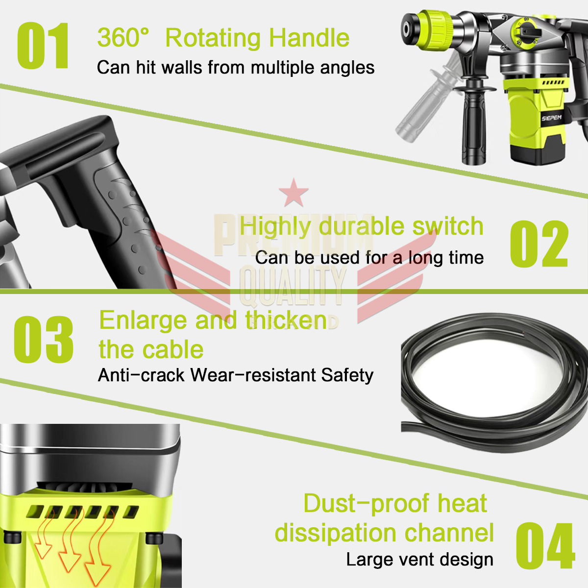 Heavy Rotary Impact Hammer Electric Hammer Drill Screwdriver Concrete ...