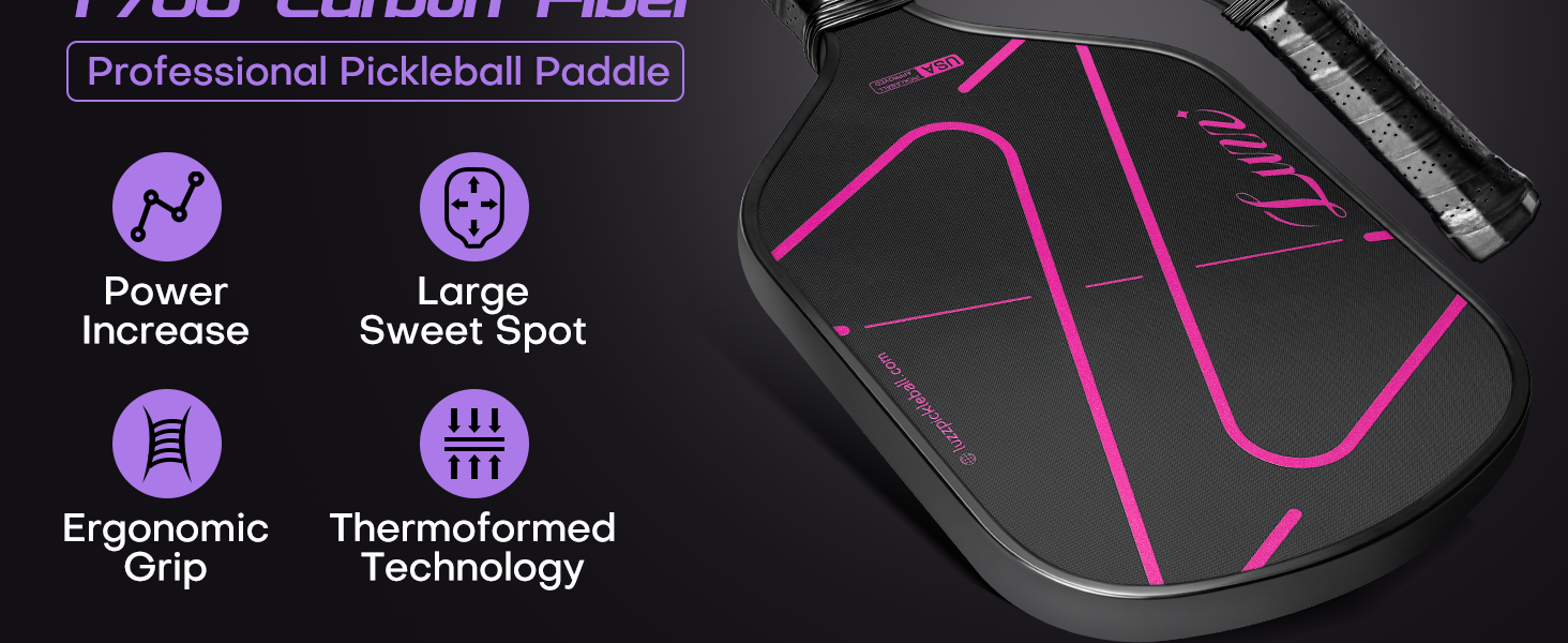 Luzz Pickleball Paddle ZZ Attack T700 Carbon Friction Surface ...