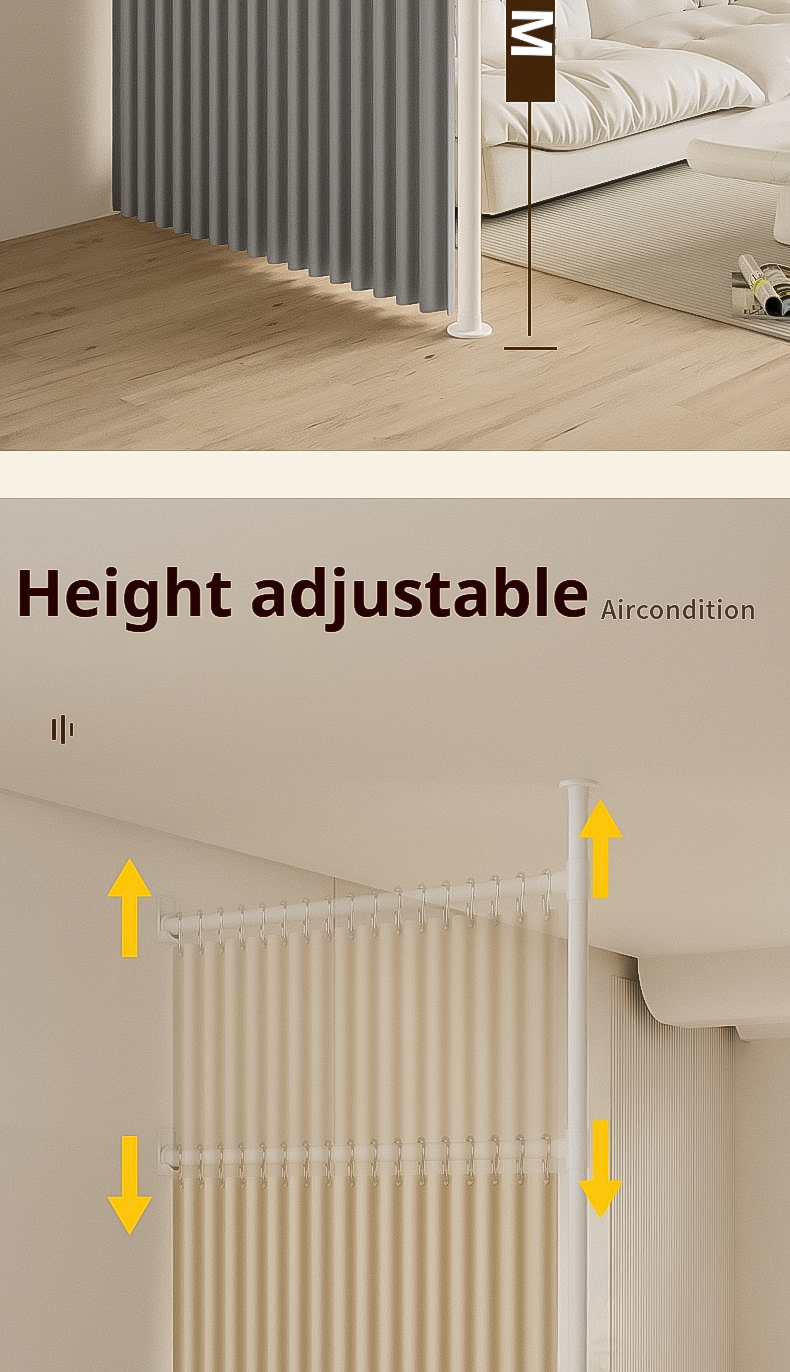 【HN】Screen Partition | No-Drill Screen Bedroom Partition Wall Home ...