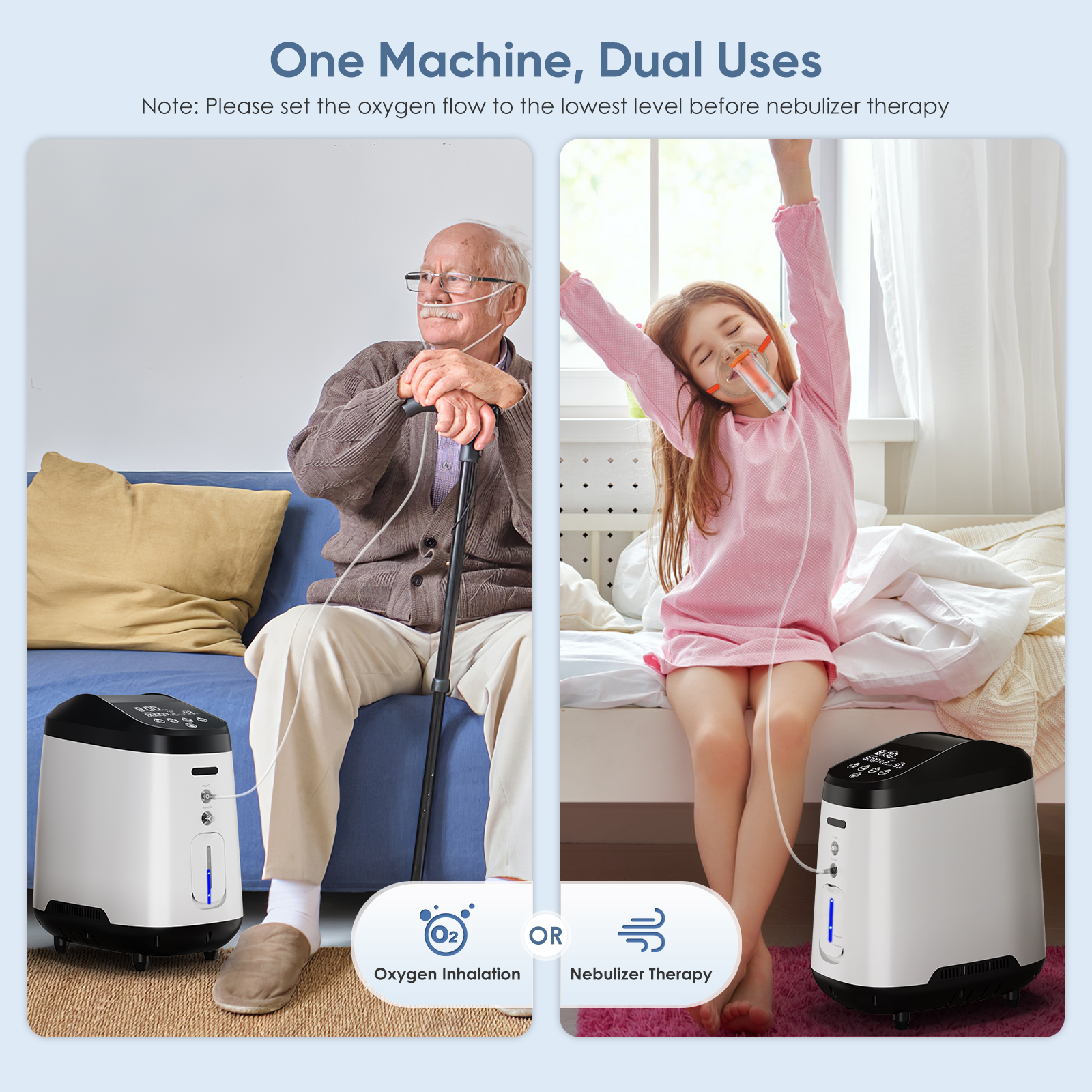 ⭐Local Warehouse+COD⭐ 1-8L/min 2 in1 Adjustable Portable Oxygen Machine ...